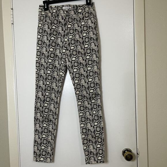 Good American Good Legs Snakeskin python beige print Skinny Jeans US 6/ 28 - Picture 2 of 6